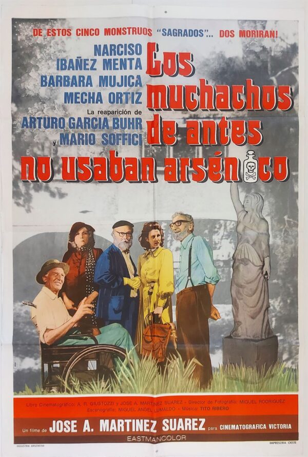 YESTERDAY'S GUYS USED NO ARSENIC ORIGINAL ARGENTINA FILM POSTER 1976