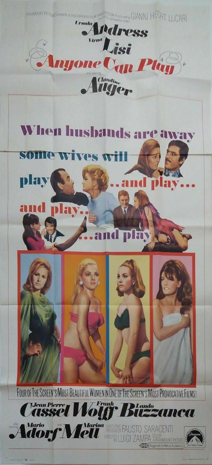 ANYONE CAN PLAY ORIGINAL U.S 3 SHEET FILM POSTER 1968