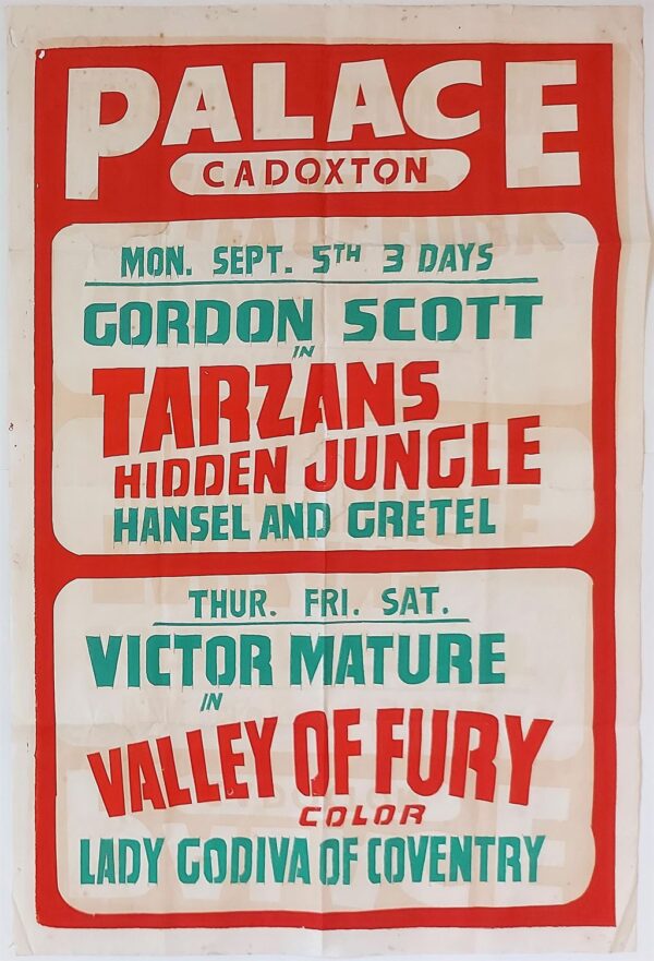 PALACE CADOXTON CINEMA ORIGINAL UK DOUBLE CROWNFILM POSTER 1955