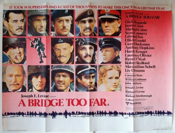 A BRIDGE TOO FAR ORIGINAL UK QUAD FILM POSTER 1977 
