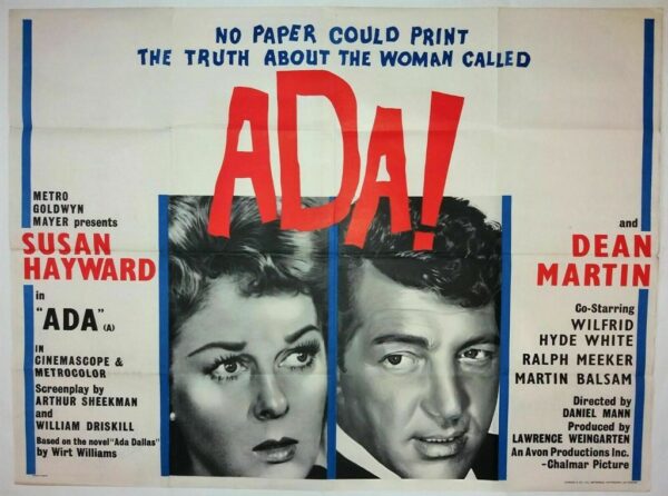 ADA! ORIGINAL UK QUAD FILM POSTER 1961