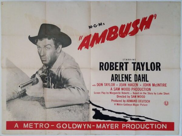AMBUSH ORIGINAL UK QUAD FILM POSTER 1949