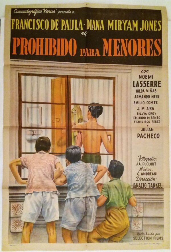 PROHIBIDO PARA MENORES ORIGINAL ARGENTINA FILM POSTER 1956