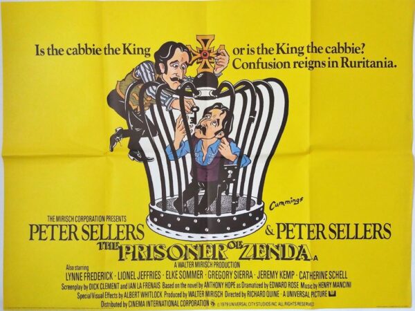 THE PRISONER OF ZENDA ORIGINAL UK QUAD FILM POSTER 1979 PETER SELLERS