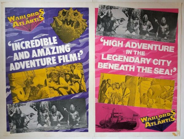 WARLORDS OF ATLANTIS ORIGINAL UK QUAD MARLER HALEY FILM POSTER 1978