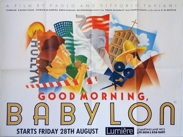 GOOD MORNING BABYLON ORIGINAL UK QUAD FILM POSTER 1987