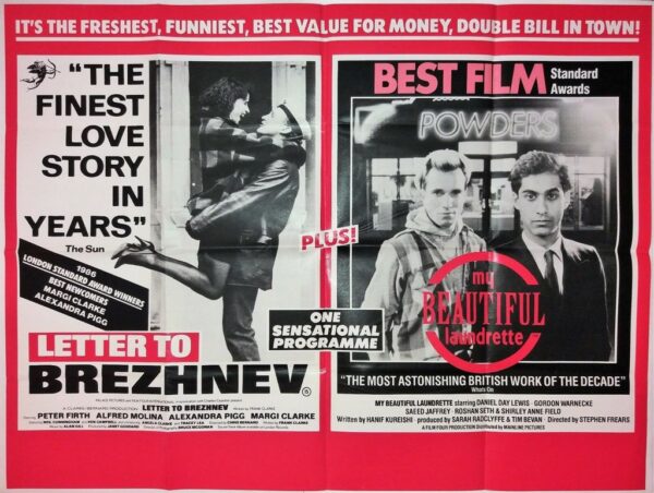 LETTER TO BREZHNEV / MY BEAUTIFUL LAUNDRETTE ORIGINAL UK QUAD FILM POSTER 1985
