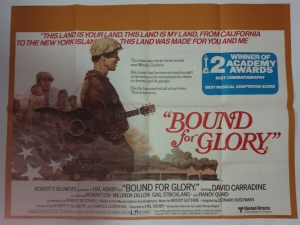 BOUND FOR GLORY ORIGINAL UK QUAD FILM POSTER 1976 