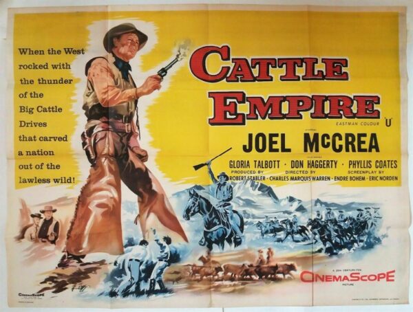 CATTLE EMPIRE ORIGINAL UK QUAD FILM POSTER 1958