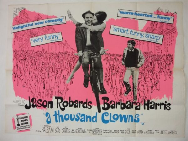 A THOUSAND CLOWNS ORIGINAL UK QUAD FILM POSTER 1965