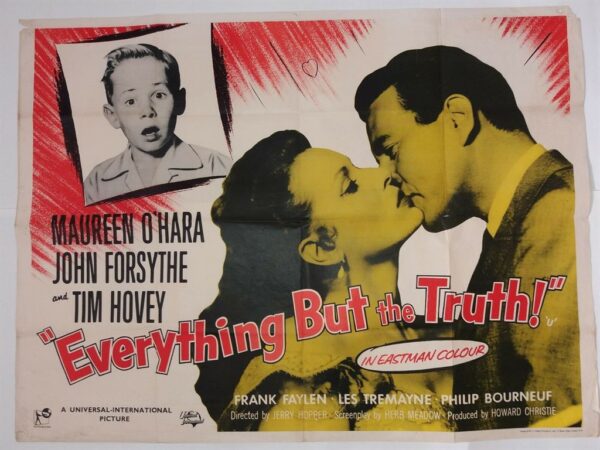 EVERYTHING BUT THE TRUTH ORIGINAL UK QUAD FILM POSTER 1956
