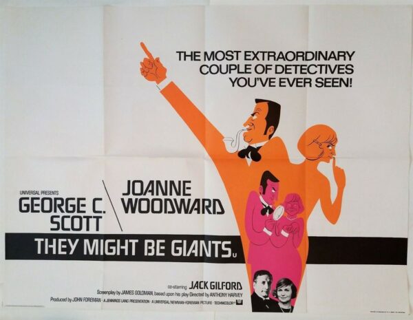 THEY MIGHT BE GIANTS ORIGINAL UK QUAD FILM POSTER 1971 