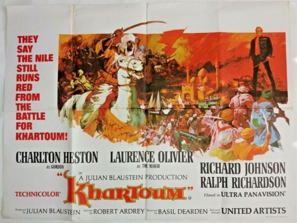KHARTOUM ORIGINAL UK QUAD FILM POSTER 