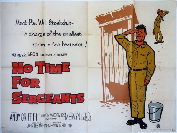 NO TIME FOR SERGEANTS ORIGINAL UK QUAD FILM POSTER 1958