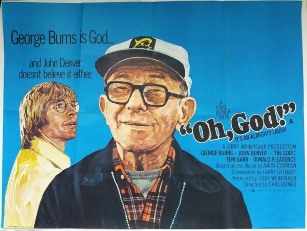 OH GOD ORIGINAL UK QUAD FILM POSTER 1977