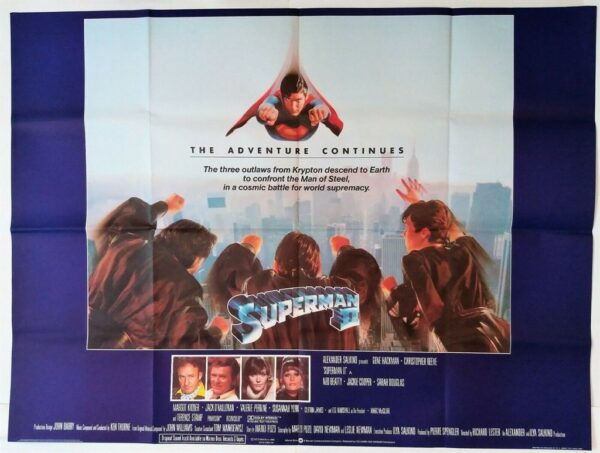 SUPERMAN 2 ORIGINAL UK QUAD FILM POSTER 1980 