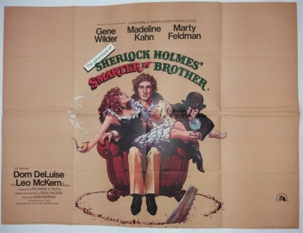 THE ADVENTURES OF SHERLOCK HOLMES SMARTER BROTHER ORIGINAL UK QUAD FILM POSTER 1975