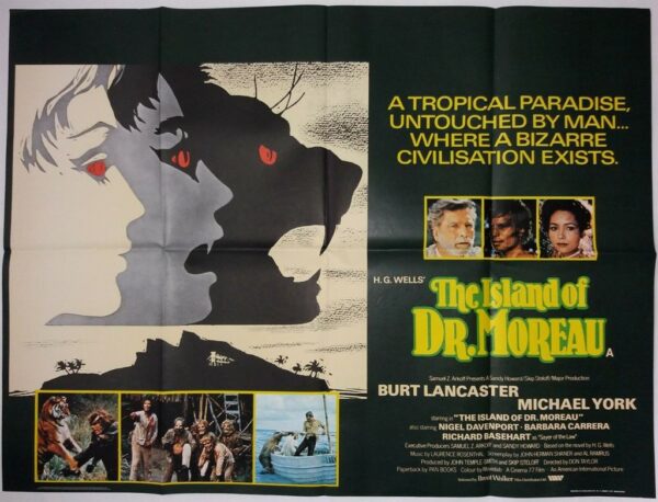 THE ISLAND OF DR. MOREAU ORIGINAL UK QUAD FILM POSTER 1977