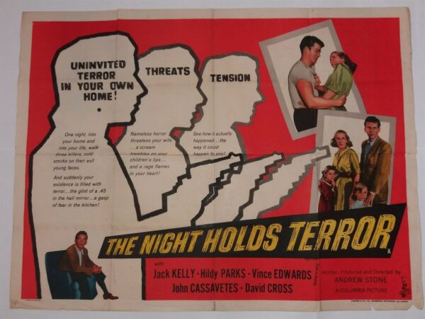 THE NIGHT HOLDS TERROR ORIGINAL UK FILM POSTER 1955