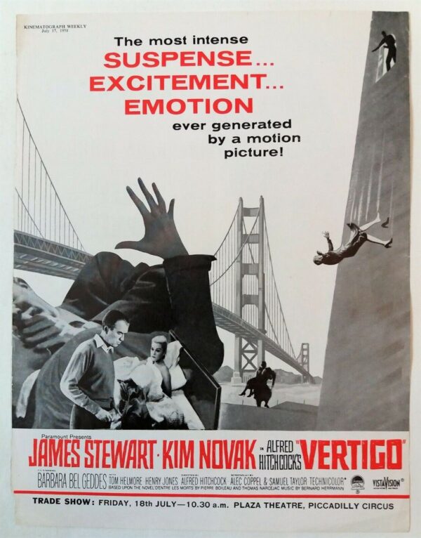 VERTIGO ORIGINAL FILM ADVERT 1958