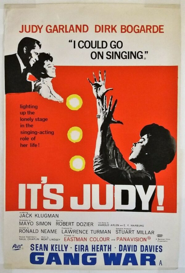 I COULD GO ON SINGING ORIGINAL UK DOUBLE CROWN FILM POSTER 1963
