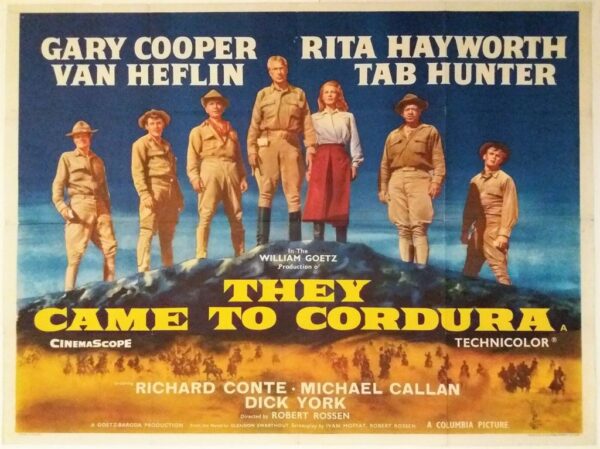 THEY CAME TO CORDURA ORIGINAL UK QUAD FILM POSTER 1959  