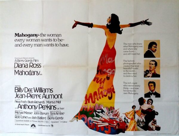 MAHOGANY ORIGINAL UK QUAD FILM POSTER 1975
