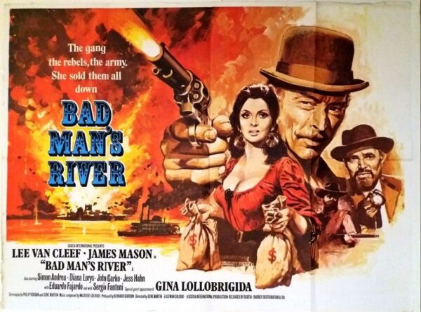 BAD MAN'S RIVER ORIGINAL UK QUAD FILM POSTER 1971