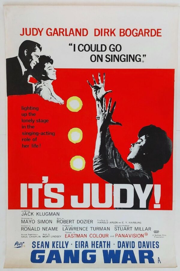 I COULD GO ON SINGING / GANG WAR ORIGINAL UK DOUBLE CROWN MOVIE POSTER 1963