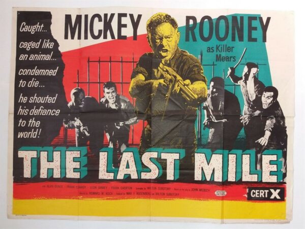 THE LAST MILE ORIGINAL UK QUAD FILM POSTER 1959