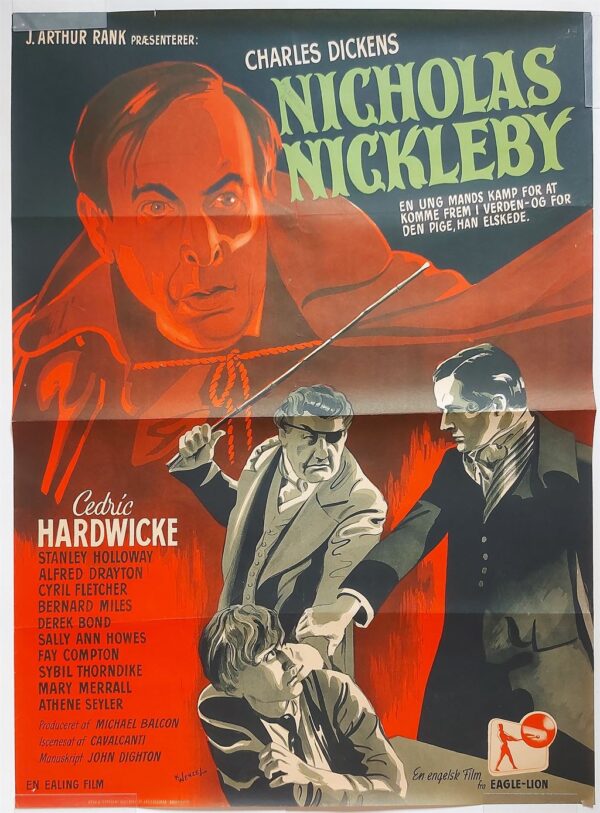 THE LIFE AND ADVENTURES OF NICHOLAS NICKLEBY ORIGINAL DANISH FILM POSTER 1947