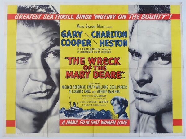 THE WRECK OF THE MARY DEARE ORIGINAL UK QUAD FILM POSTER 1959