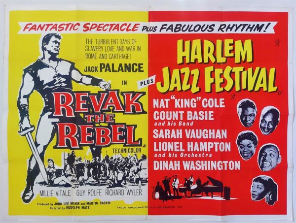 REVAK THE REBEL / HARLEM JAZZ FESTIVAL ORIGINAL UK QUAD FILM POSTER 1960/69