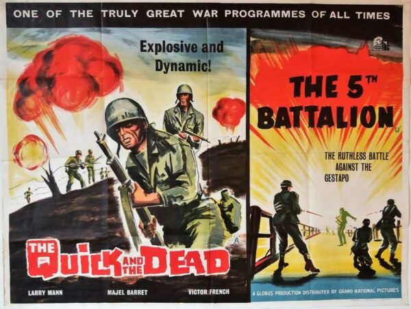 THE QUICK AND THE DEAD / THE 5TH ORIGINAL UK QUAD FILM POSTER 1963