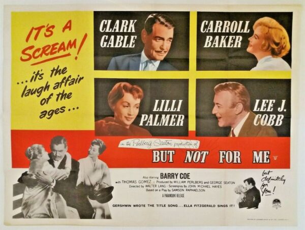 BUT NOT FOR ME ORIGINAL UK QUAD FILM POSTER 1959