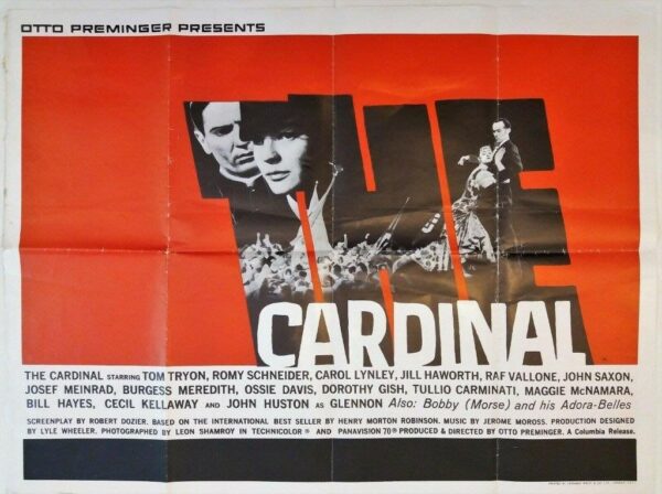 THE CARDINAL ORIGINAL UK QUAD FILM POSTER 1963