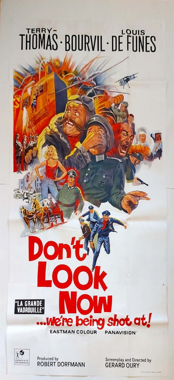 DON'T LOOK NOW,,,WE'RE BEING SHOT AT! ORIGINAL UK 3 SHEET FILM POSTER 1966