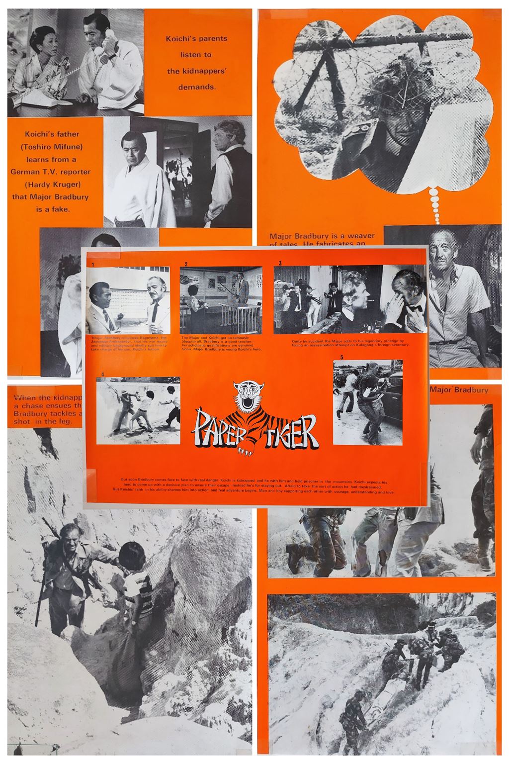 PAPER TIGER ORIGINAL UK MARLER HALEY QUAD & DOUBLE CROWN FILM POSTERS 1975