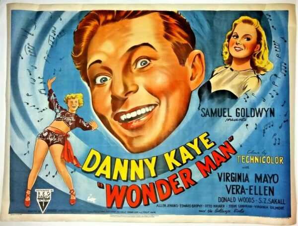 WONDER MAN ORIGINAL UK QUAD FILM POSTER 1945