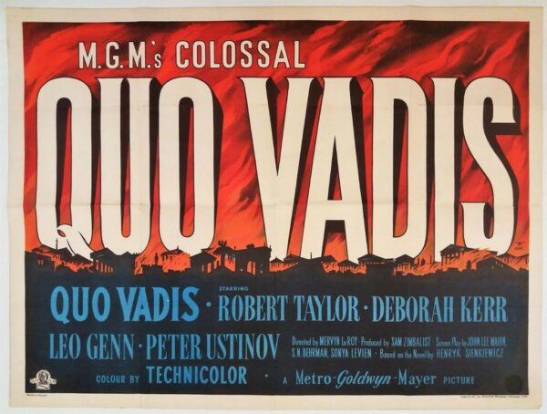QUO VADIS ORIGINAL UK QUAD FILM POSTER 1951