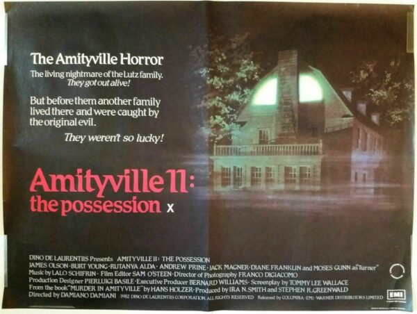 AMITYVILLE 2: THE POSSESSION ORIGINAL UK QUAD FILM POSTER 1983