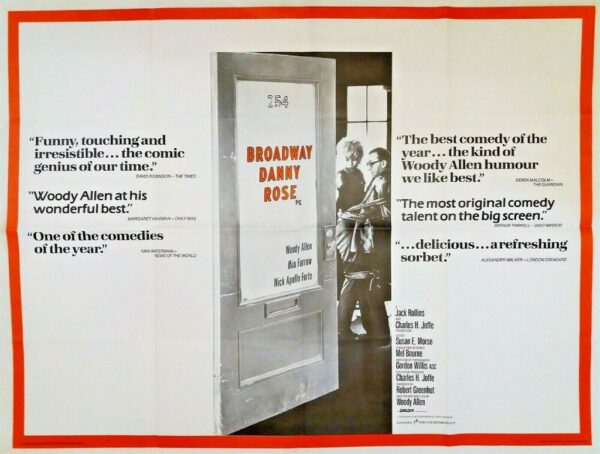BROADWAY DANNY ROSE ORIGINAL UK QUAD FILM POSTER 1984