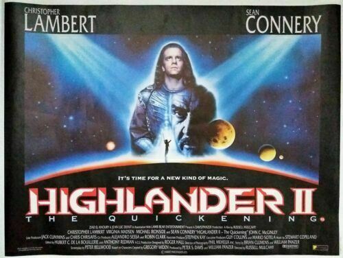 HIGHLANDER 2 : THE QUICKENING ORIGINAL UK QUAD FILM POSTER 1991