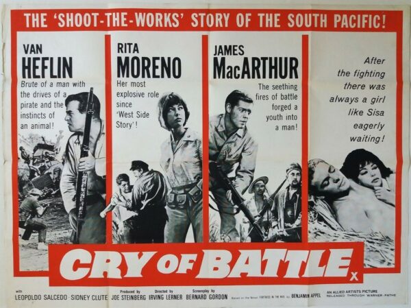CRY OF BATTLE ORIGINAL UK QUAD FILM POSTER 1963