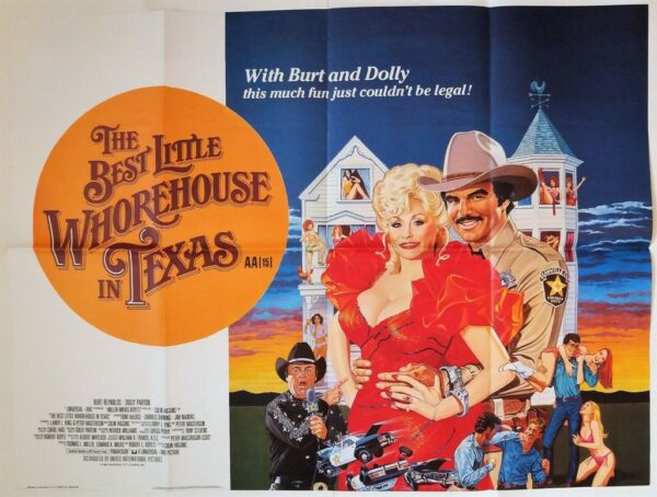 THE BEST LITTLE WHOREHOUSE IN TEXAS ORIGINAL UK QUAD FILM POSTER 1982