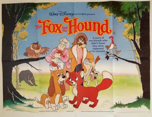 THE FOX AND THE HOUND ORIGINAL UK QUAD FILM POSTER 1981
