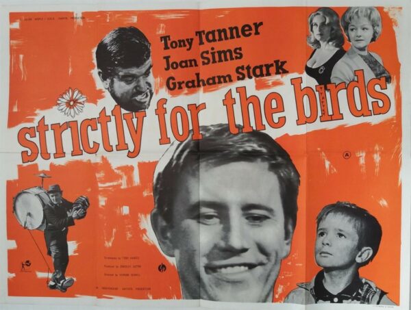 STRICTLY FOR THE BIRDS ORIGINAL UK QUAD FILM POSTER 1963