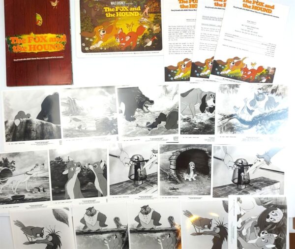 THE FOX AND THE HOUND ORIGINAL UK PUBLICITY PRESS KIT STILLS 1981