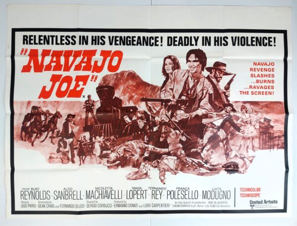 NAVAJO JOE ORIGINAL UK QUAD FILM POSTER 1966