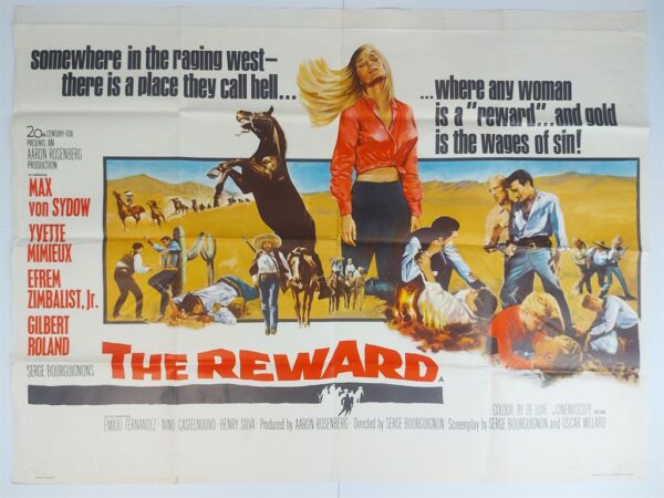 THE REWARD ORIGINAL UK QUAD FILM POSTER 1965